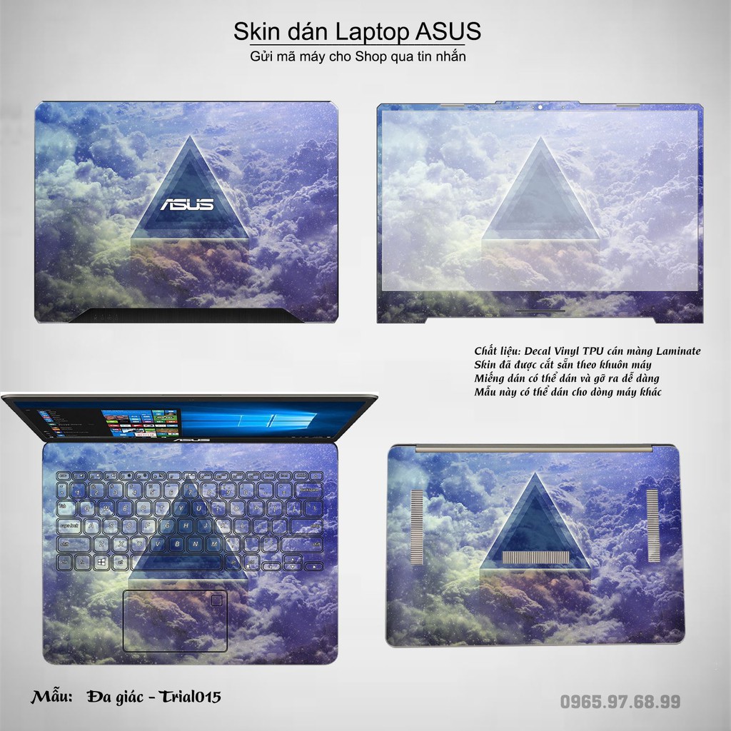 Skin dán Laptop Asus in hình Đa giác nhiều mẫu 3 (inbox mã máy cho Shop)