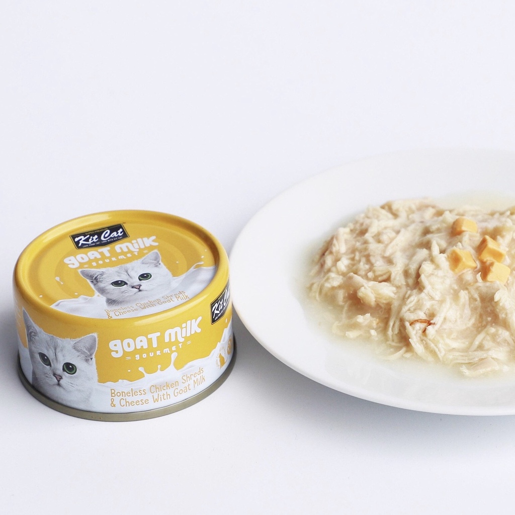 [Chính hãng][Date xa]Pate Mèo Kitcat Sữa Dê Lon 70g Kitcat Goat Milk
