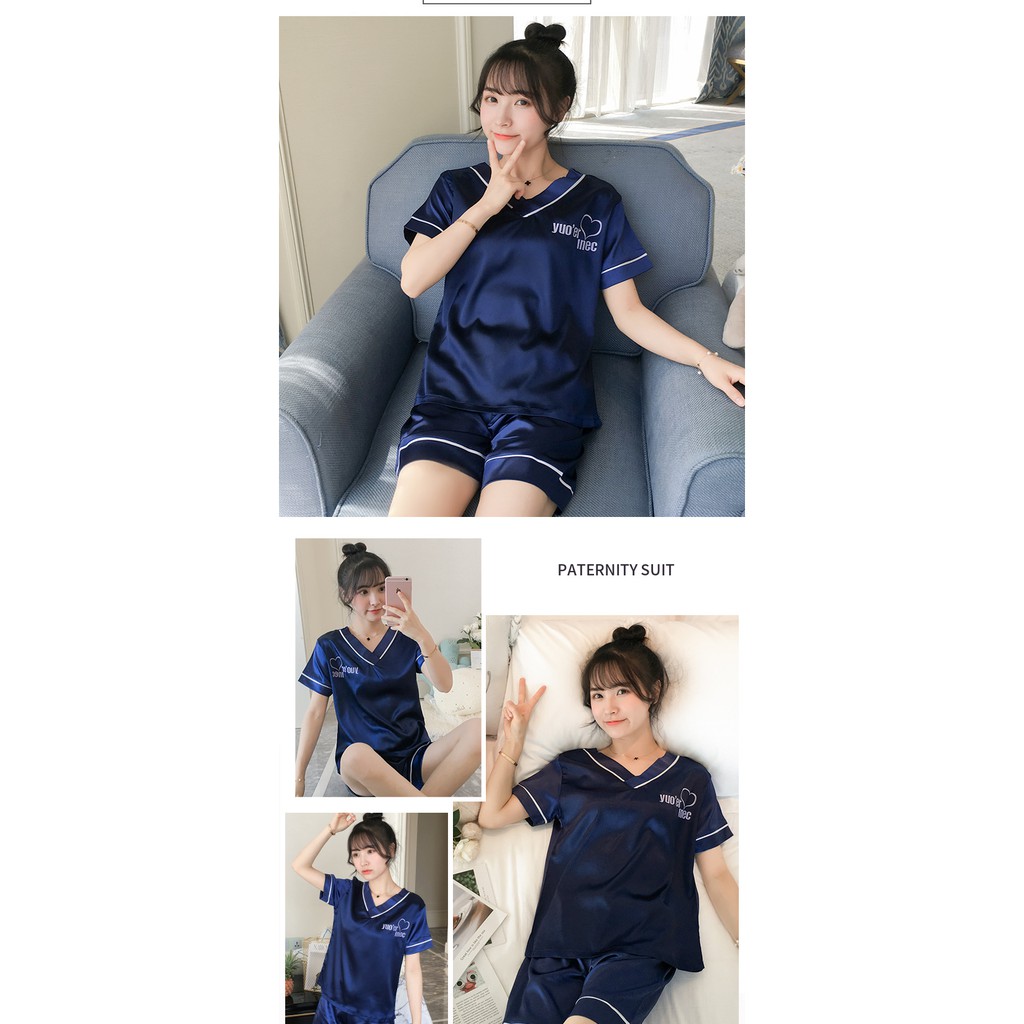 Bộ Đồ Ngủ Nữ Quần Áo Mùa Hè Lụa Tay Cộc Quần Dài Mặc Ở Nhà Dáng Hàn Quốc Sexy Xinh BĐN20 | BigBuy360 - bigbuy360.vn