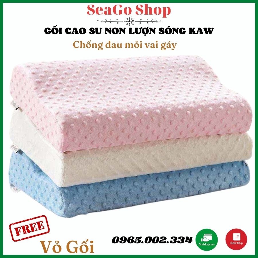 ✔️ Gối Cao Su Non Người Lớn Chống Ngáy Đau Mỏi Vai Gáy Chất Lượng Êm Ái Cho Giấc Ngủ Sâu Hơn - Mẫu mới 2021 [BH 1 Đổi 1]