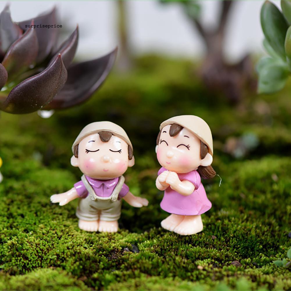 Set 2 tượng bé trai + bé gái trang trí xinh xắn