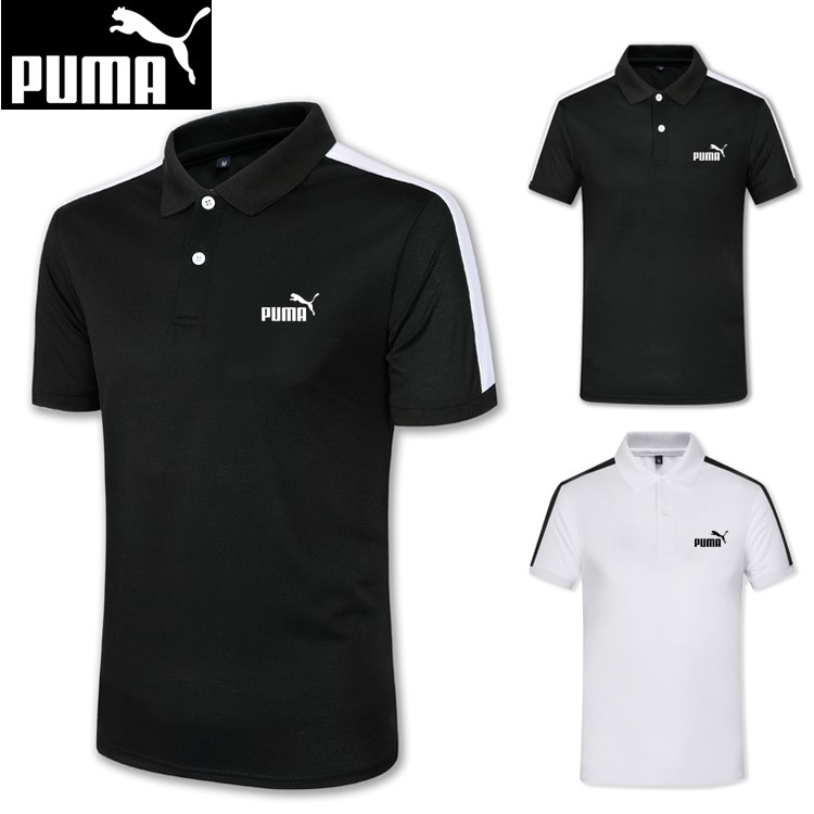 áo polo Tay Ngắn Màu Trơn Thoáng Khí In Logo Puma Thời Trang Mùa Hè Cho Nam Size S-3XL