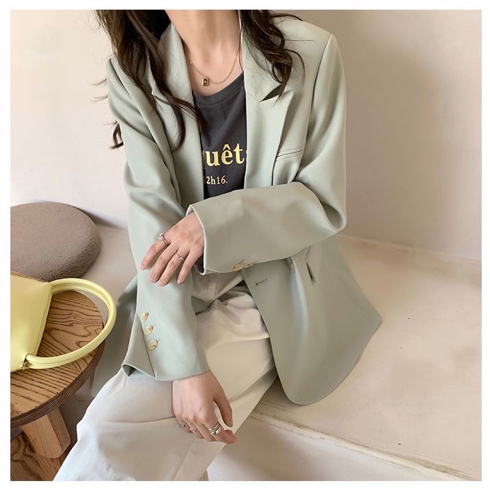 Áo Khoác Blazer Nữ 2 Nút Dáng Rộng Oversize Thời Trang Thu - BLA22089