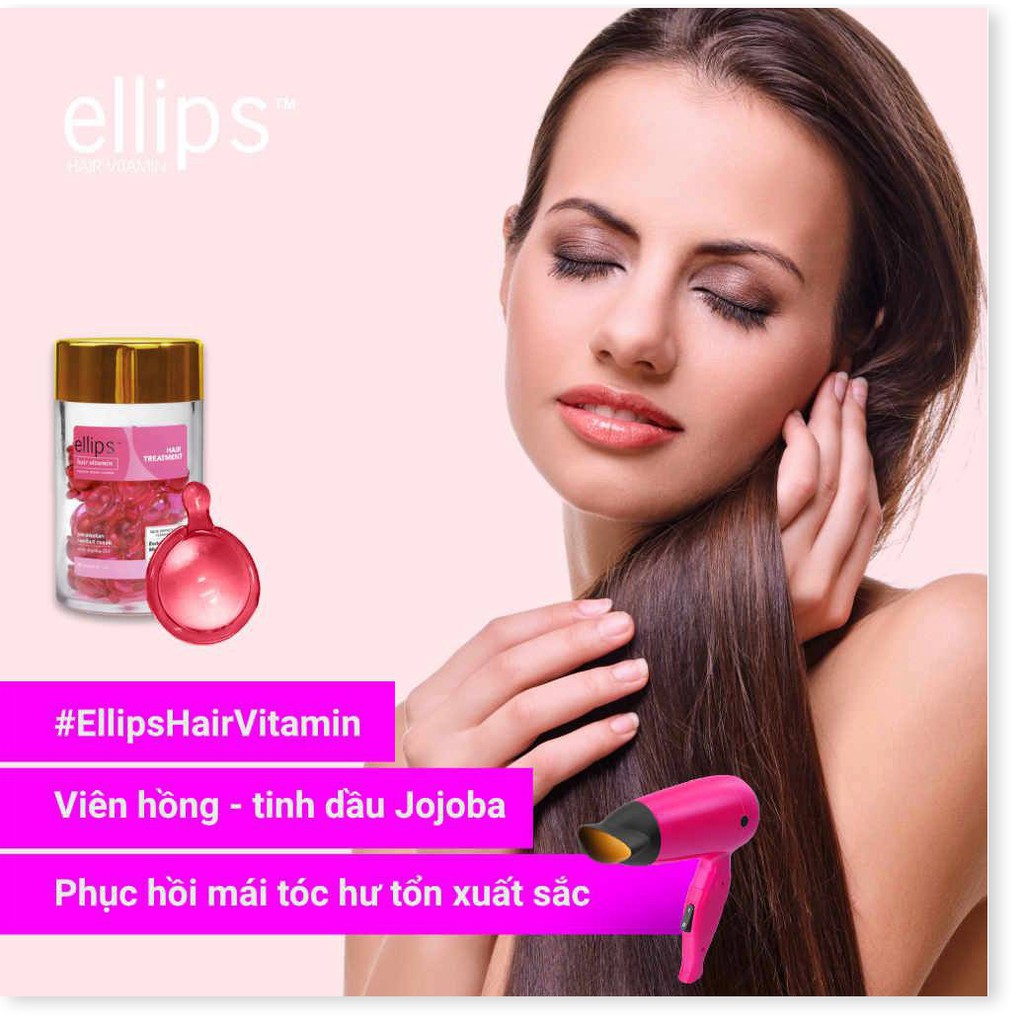 (HÀNG CHÍNH HÃNG) Bộ Serum Dưỡng Tóc Ellips Hair Vitamin Hủ 50 Viên dưỡng tóc mềm mượt, phục hồi hư tổn, giữ màu tóc nhu