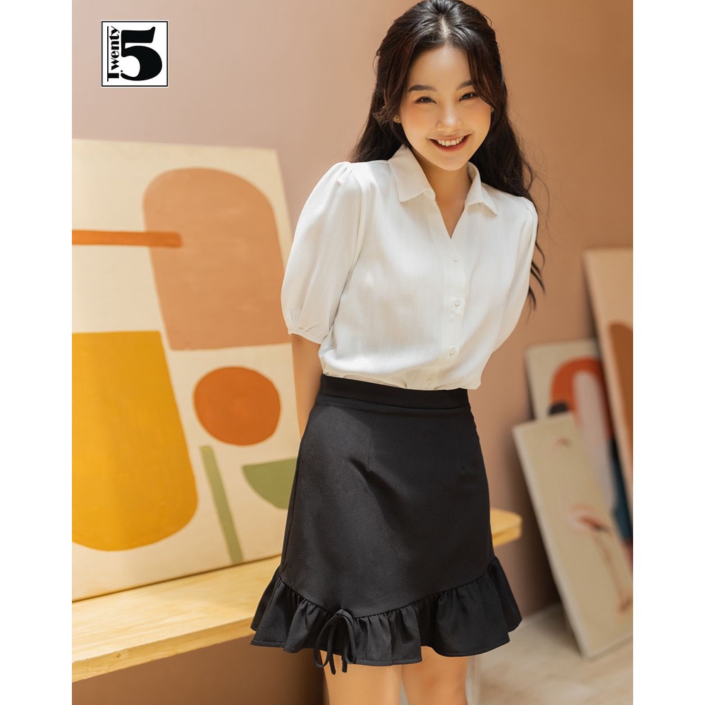 Chân váy nữ công sở đuôi cá lệch đính nơ nữ tính Twentyfive TC4