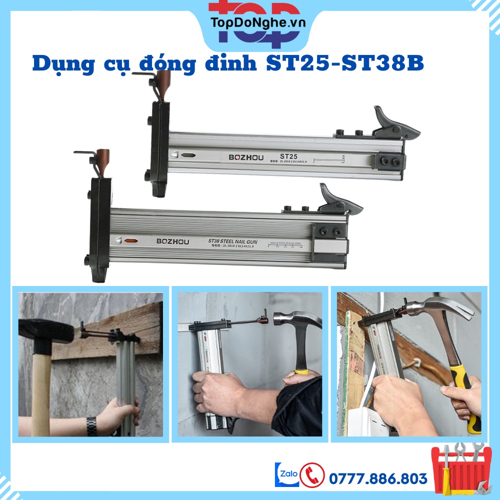 Dụng cụ hỗ trợ đóng đinh bê tông tự động ST25-ST38-ST38B, Búa đóng đinh tiện lợi cho kỹ thuật