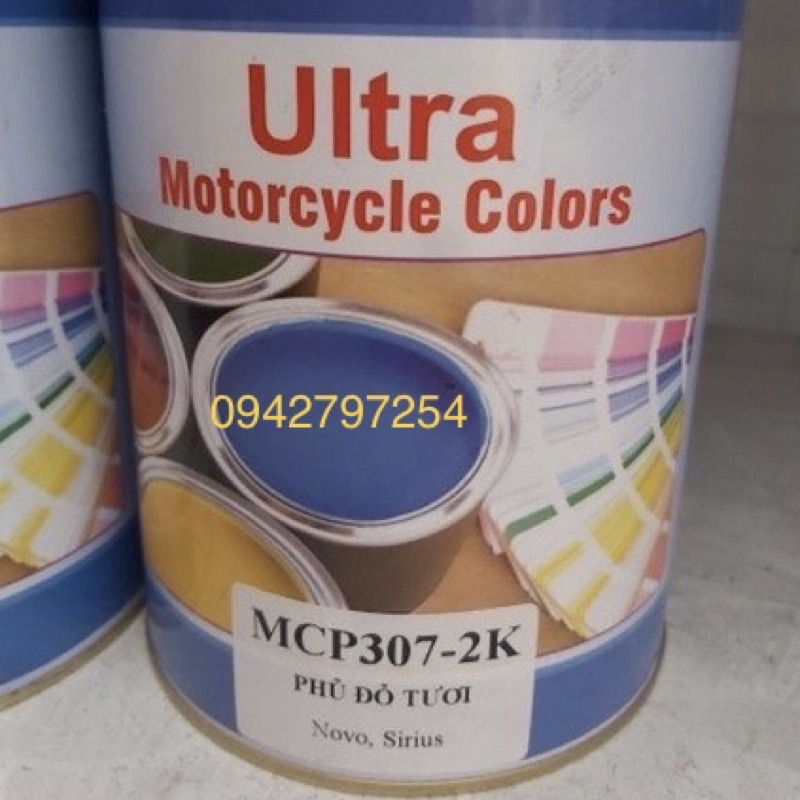 Sơn xe máy Yamaha Exciter màu Đỏ tươi MTP307-1K và MCP307-2K Ultra Motorcycle Colors