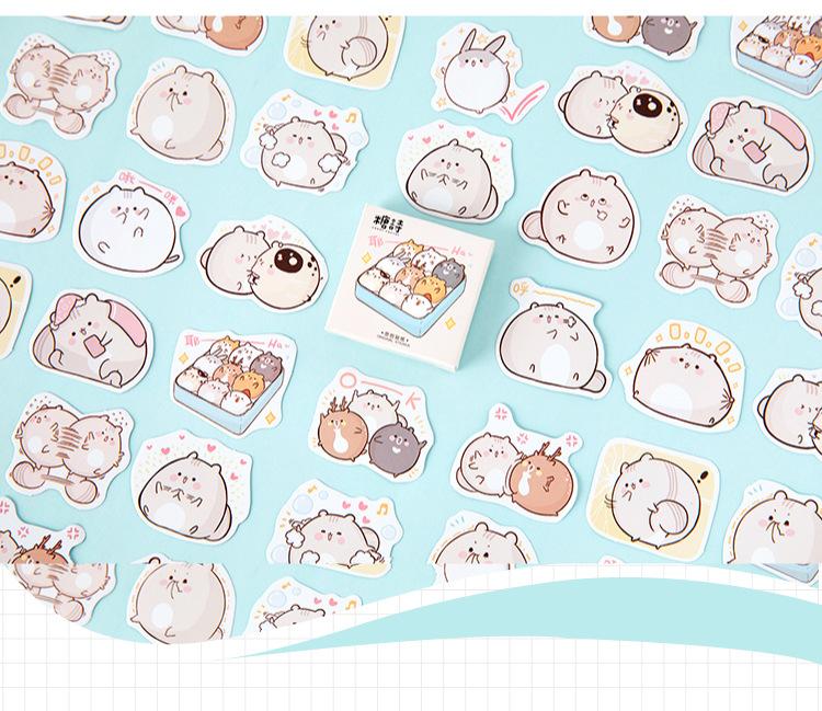 Set 45 miếng dán trang trí hình chú chuột hoạt hình dễ thương DIY