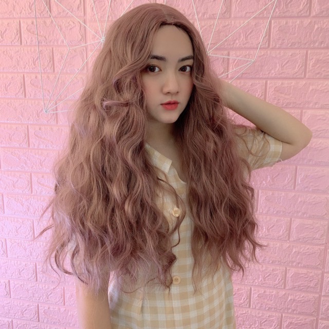 Tóc giả nguyên đầu nữ đẹp ❤️FREESHIP❤️ Cả đầu xù dài 2 mái bay 8257