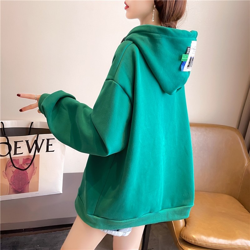 ZHELIHANGFEI Áo Hoodie Form Rộng In Hình Mèo Tinkerbell Phong Cách Retro