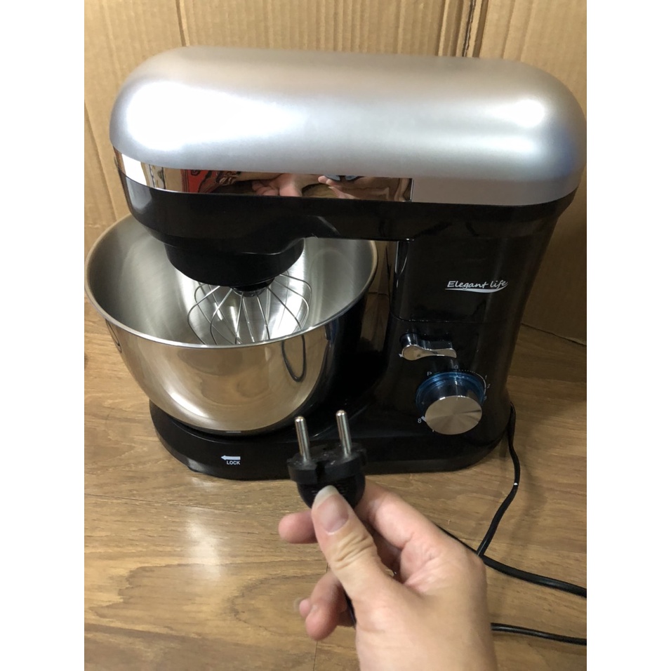 Máy nhào bột Elengant Life 4.5L 1000W - đánh trứng, trộn salad, trà bông, quết giò chả - 100% động cơ đồng