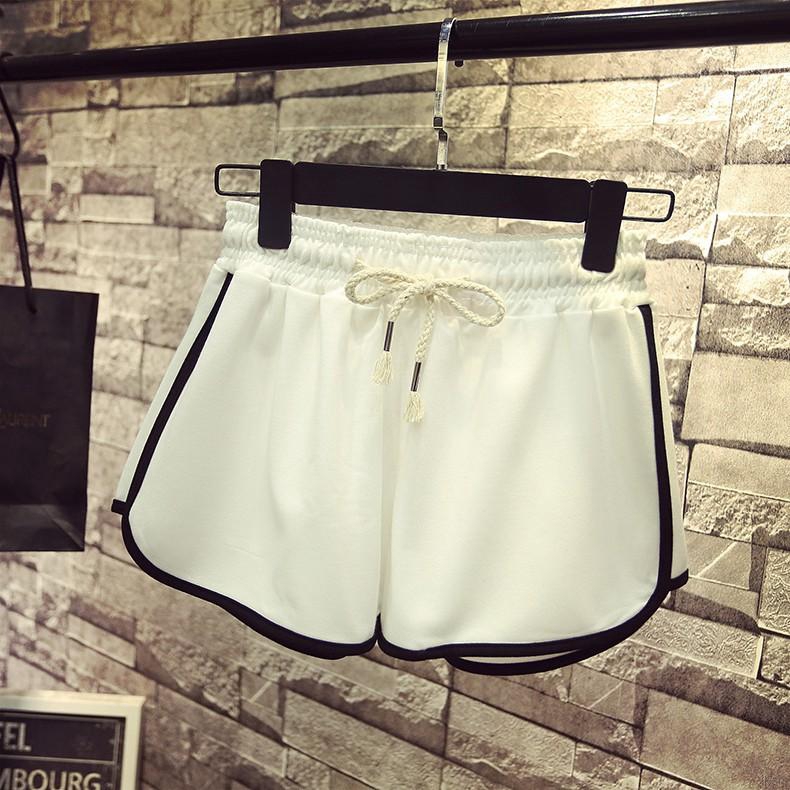 Quần sọt thể thao lưng thun co giãn phối sọc dành cho nữ