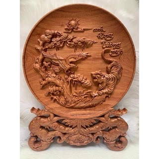 Đĩa gỗ phong thuỷ , Gỗ hương liền khối .
