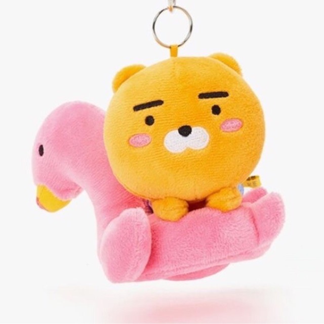 Móc khoá gấu bông đào cưỡi thiên nga/ rian cưỡi hạc mặc đồ bơi chính hãng còn tag