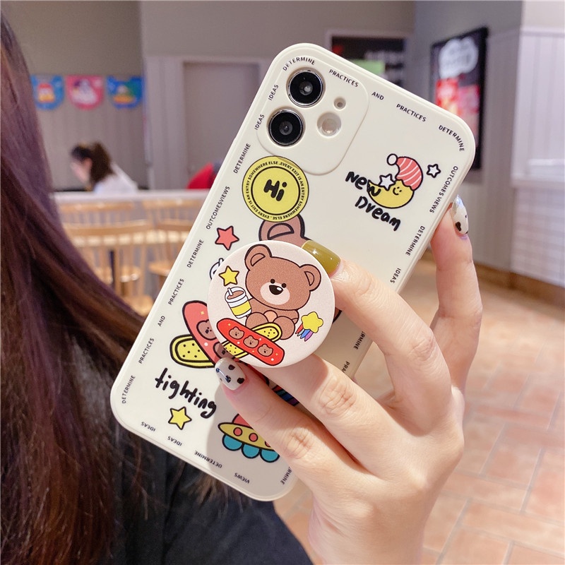 Case Realme C1 Realme C2 Realme 8 4g Realme 8 pro 4g Realme C11 2021 Realme c21 Realme C15 Realme C12 Realme c25 c25s Narzo 30A Skateboard bear silicon grips phone Case