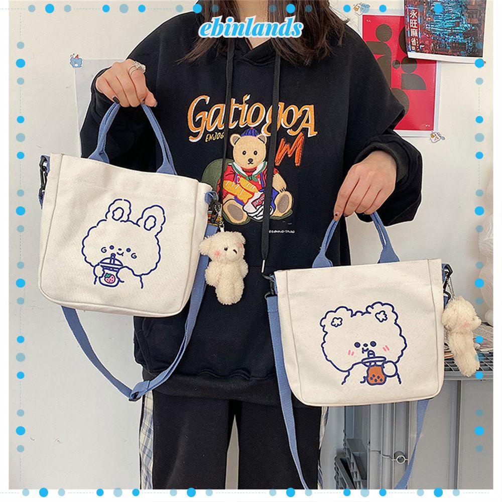 Túi Vải Canvas Đeo Vai Thời Trang Xinh Xắn Cho Nữ