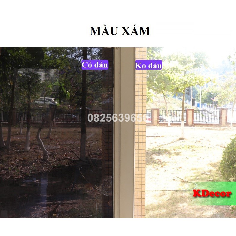 Decal dán kính, phim dán kính chống nắng 1 chiều phản quang khổ 60cm, có sẵn keo
