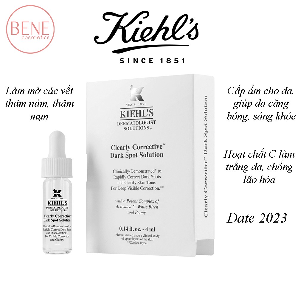 [Bill Mỹ] Kiehl's Serum Giảm Thâm Sáng Da Tinh Chất Kiehls Clearly Corrective Dark Spot Solution Date 2023