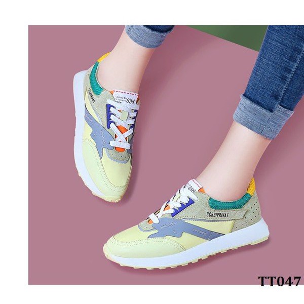 TT047 - ENDA KISUHI Giày Sneaker Retro Phối Màu