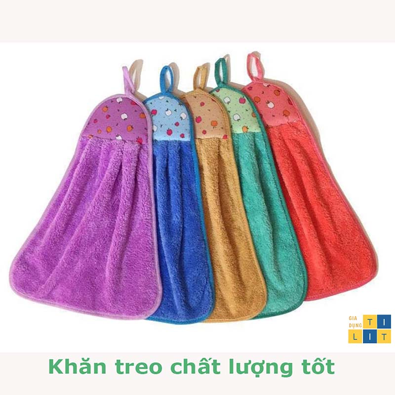 khăn lau tay treo tường đa năng màu sắc tươi sáng dễ thương [KHĂN TREO]