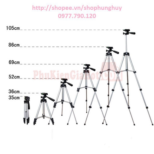 Giá Đỡ Chụp Hình Tripod 3110 Kèm Kẹp Điện Thoại Hàng Chất Lượng