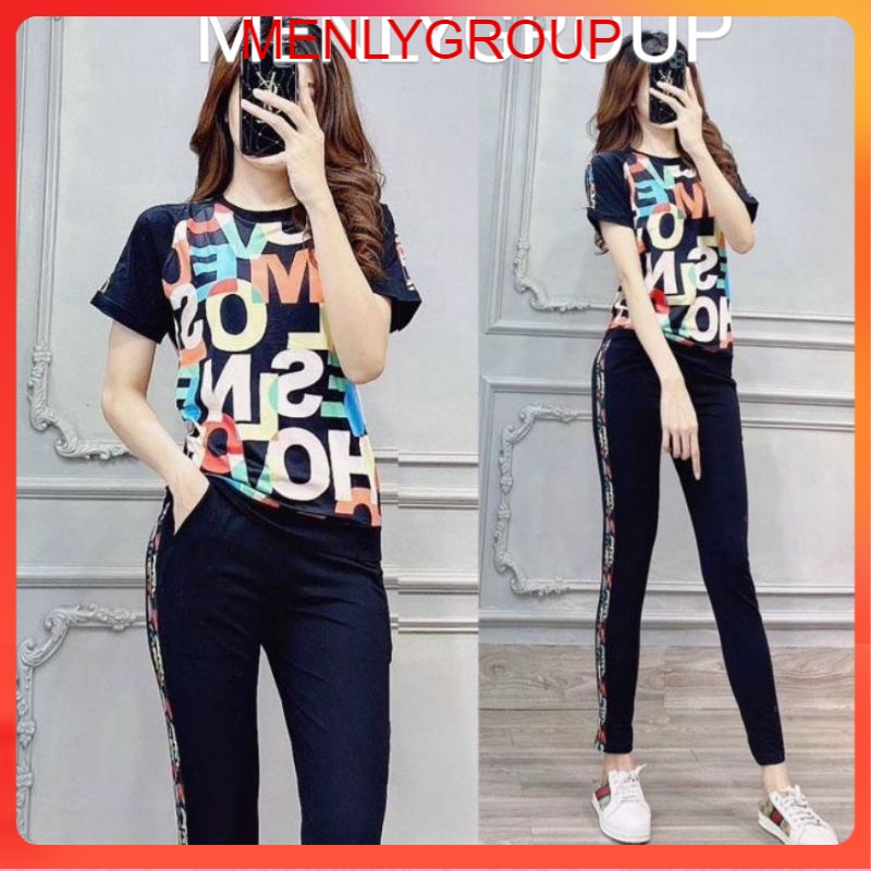Bộ đồ thể thao nữ phối chữ