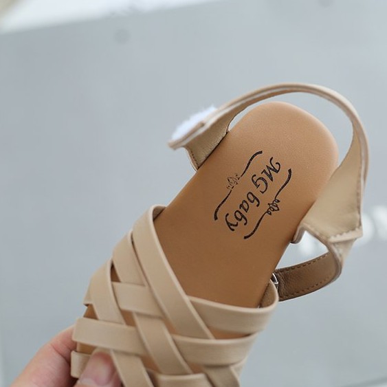 Giày sandals dây thắt nơ màu sắc đơn giản cho bé