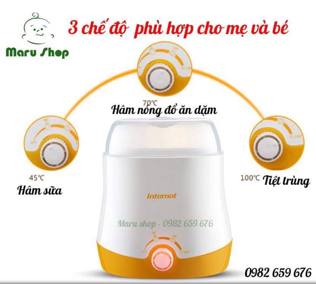 Máy hâm sữa và tiệt trùng đôi INTERNAT