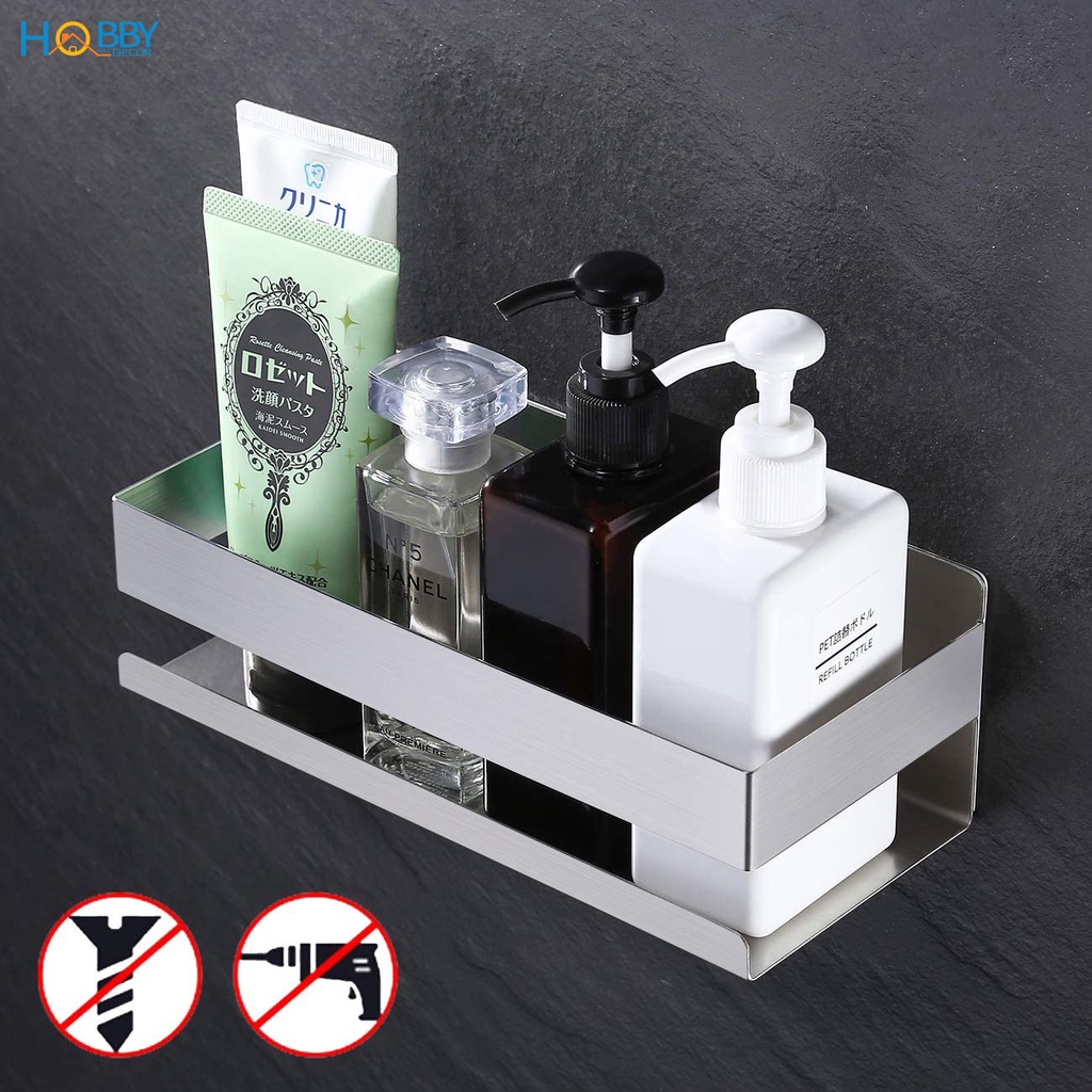 Kệ phòng tắm Inox 304 dán tường gạch men HOBBY Home Decor KCNX23 - loại dán tường- loại nhỏ