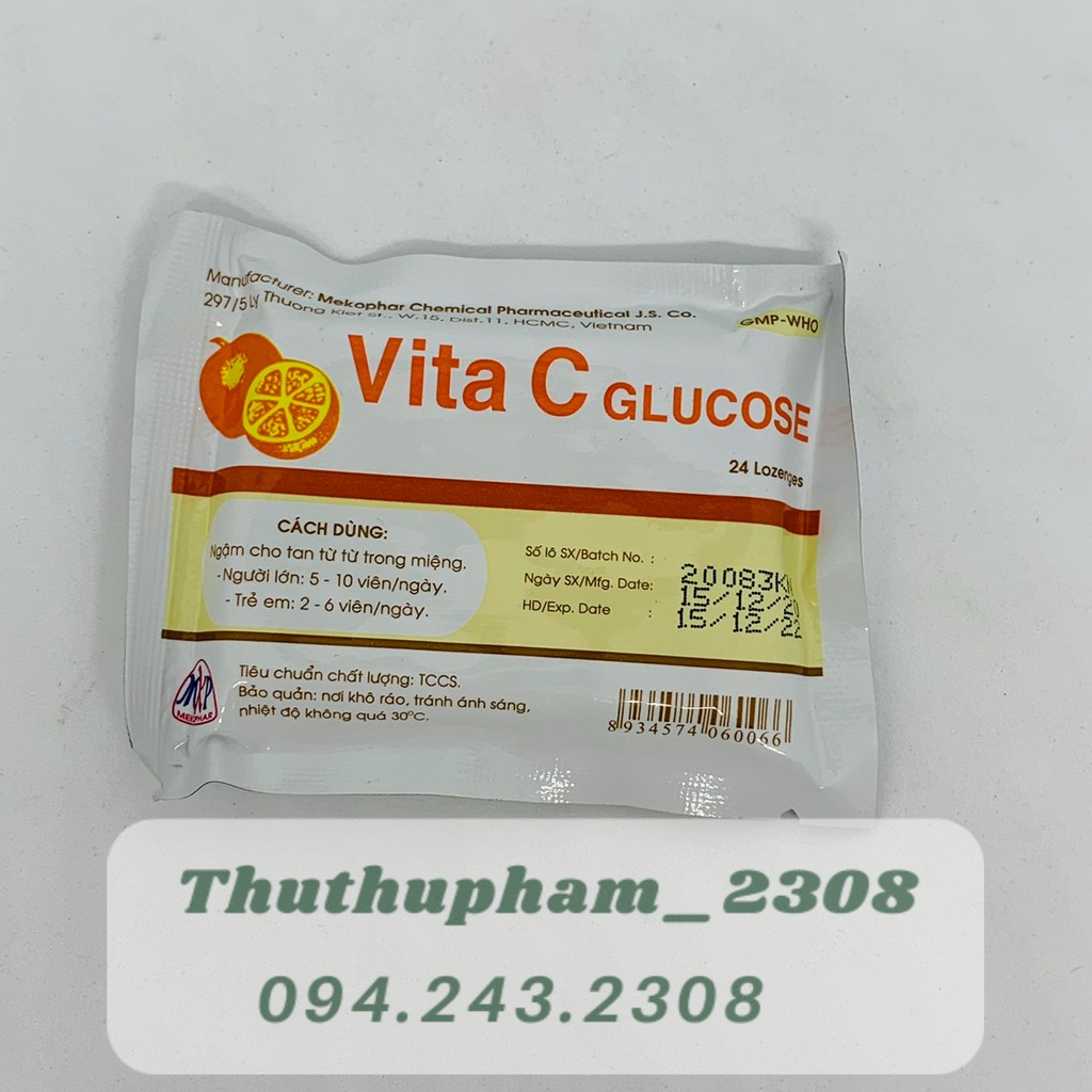 Vita C glucose - VIên ngậm kẹo cam tuổi thơ date xa