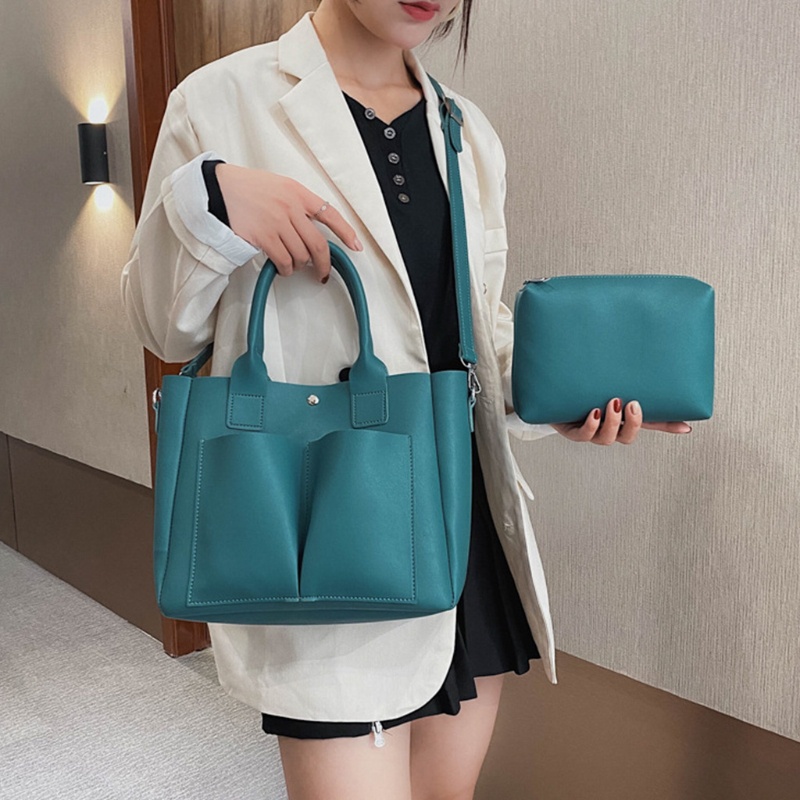 Túi Xách Da PU Đeo Chéo Ngăn Chứa Rộng Phong Cách Cổ Điển Cho Nữ