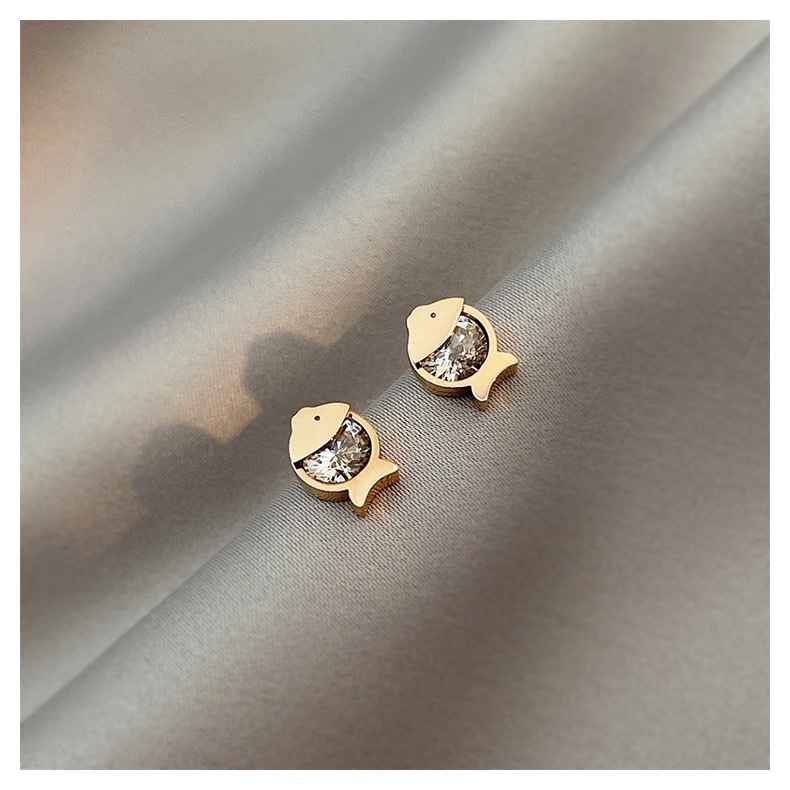 Bông tai đính đá zircon phong cách Hàn Quốc thời trang xinh xắn