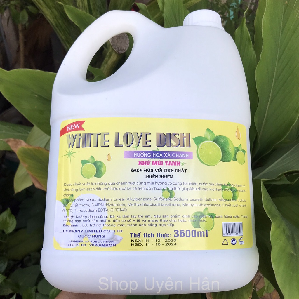 Nước rửa chén bát White Love can 3,6 lít