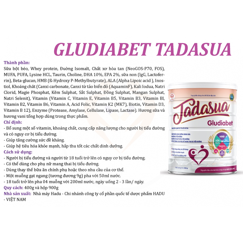 Sữa dành cho người tiểu đường Tadasua Gludiabet