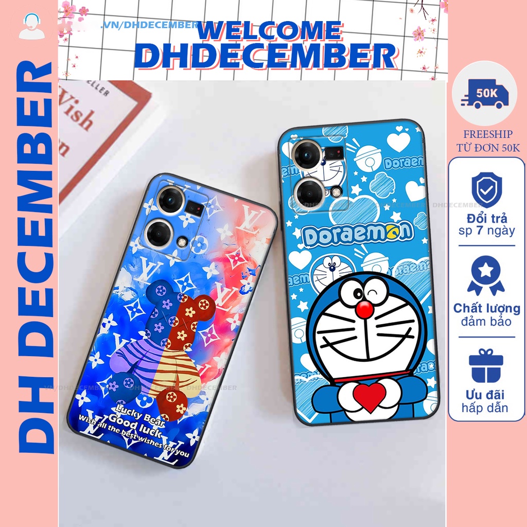 Ốp lưng Oppo RENO 7 4G in hình gấu K@ws, gấu nâu, dor@emon RẺ- ĐẸP- BỀN