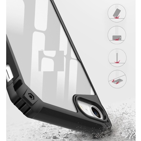 Ốp lưng iphone 7/ 8 SE 2020 Mặt lưng trong suốt chống sốc cao cấp kèm gờ bảo vệ camera 3 màu tùy chọn