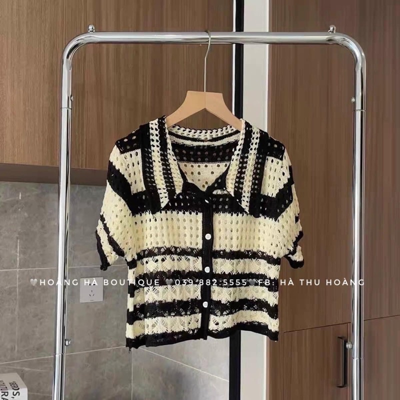 Áo Len Lỗ Cài Khuy, Len Polo Cổ Bẻ Hoạ Tiết Độc Lạ 225