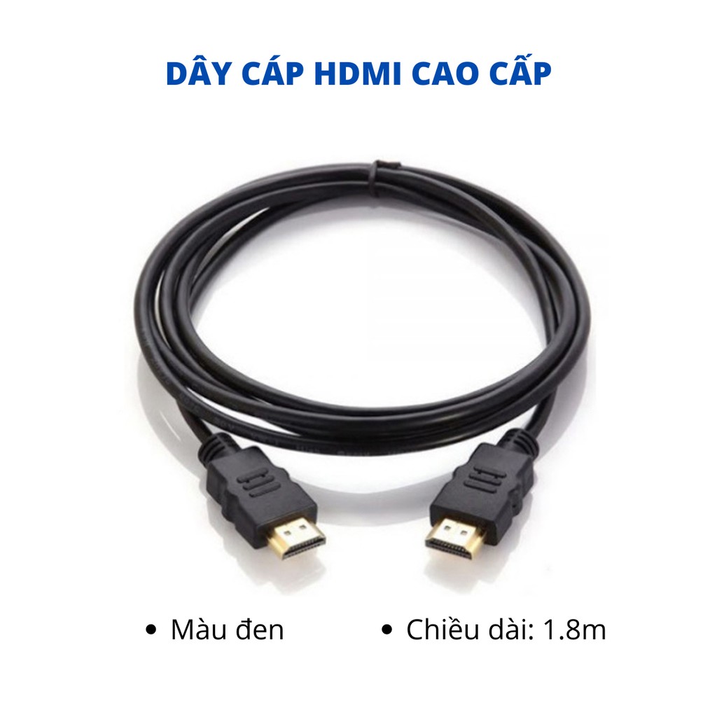 Dây cáp HDMI cho màn hình máy tính hàng zin chính hãng dài 1,8m - Tích hợp Ethernet - Hỗ trợ độ phân giải Full HD 1080P