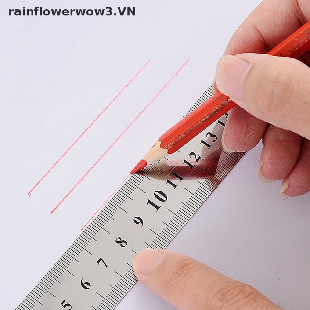 Thước Kẻ Bằng Thép Không Gỉ Hai Mặt 15-30cm Tiện Dụng
