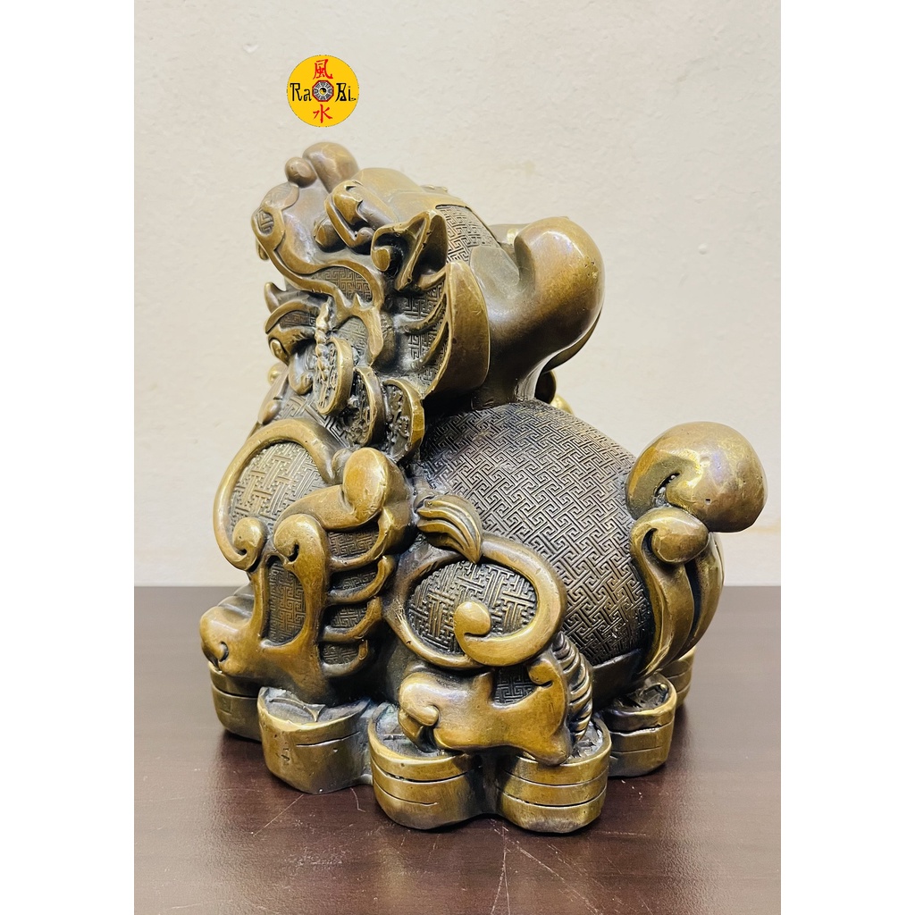 Tỳ Hưu ngồi Vàng 14cm - Tượng Đồng Phong Thủy