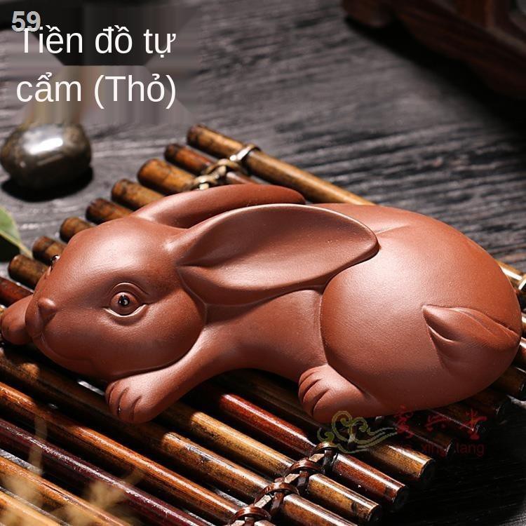 12 cung hoàng đạo Trung Quốc màu tím cát gốm thỏ trà đồ trang trí thú cưng chơi bộ khay phụ tùng cửa hàngY