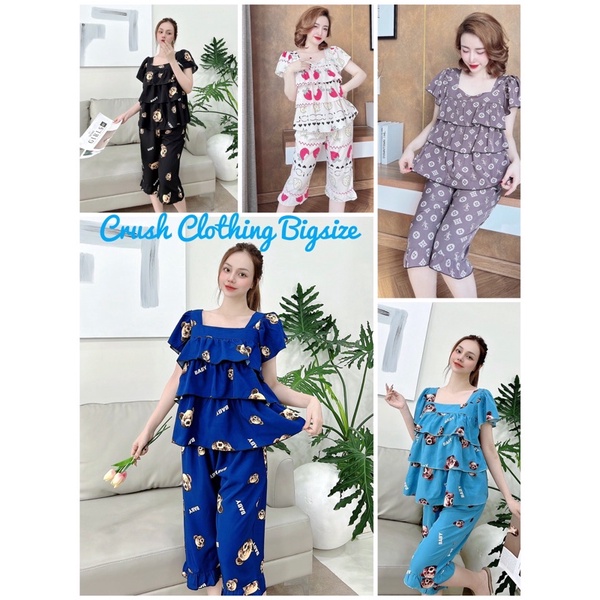 Pyjama Đồ Bộ Bigsize TNQD 2 Túi 55-100kg Diện cực Đẹp Chất lụa Nhật Cao Cấp