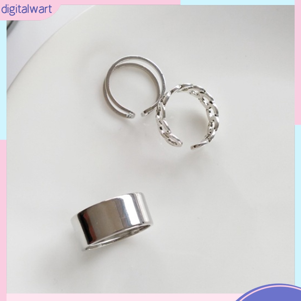 Set 3 Nhẫn Đeo Khớp Ngón Tay Phong Cách Hip Hop Thời Trang Cho Nữ