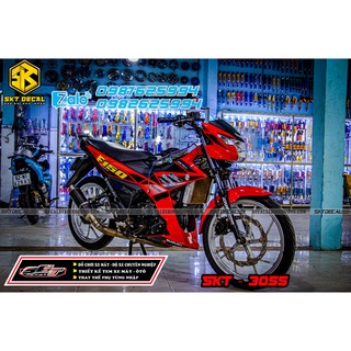 tem rời satria đỏ đen bạc phong cách zin