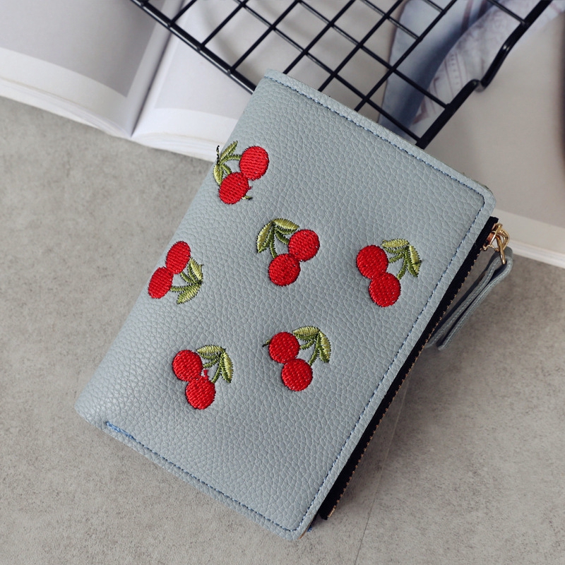 IELGY Ví nữ thêu hình quả cherry