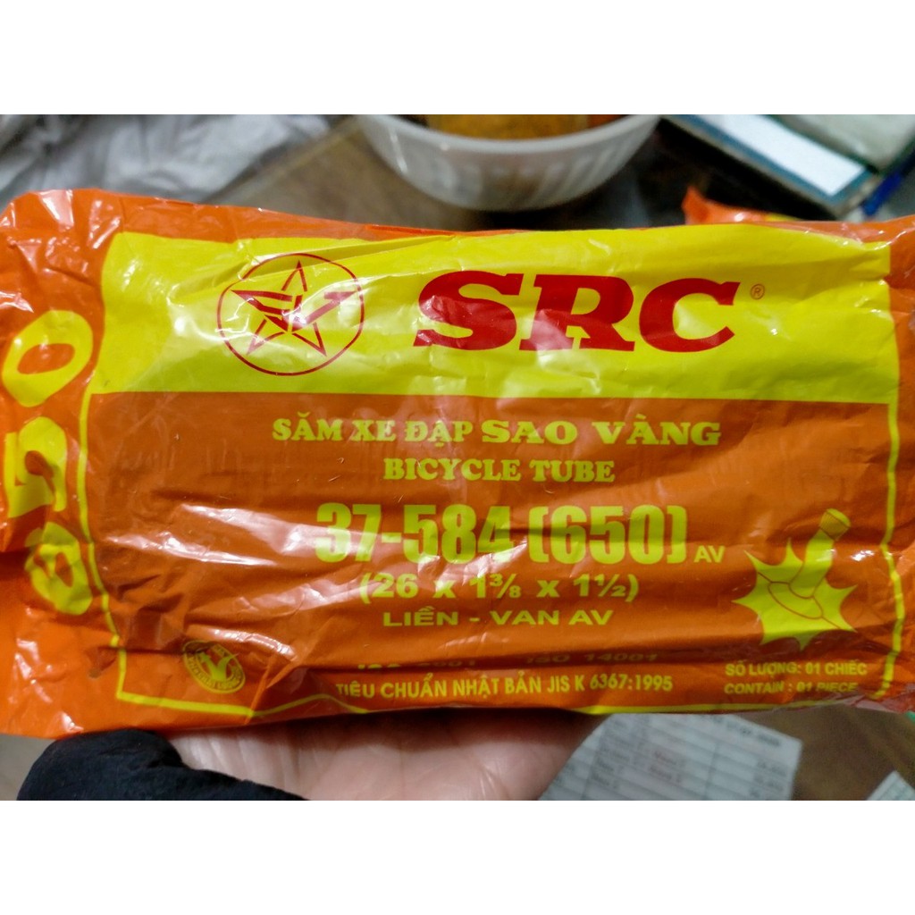 RUỘT  XE ĐẠP 650 VAN AV SAO VÀNG