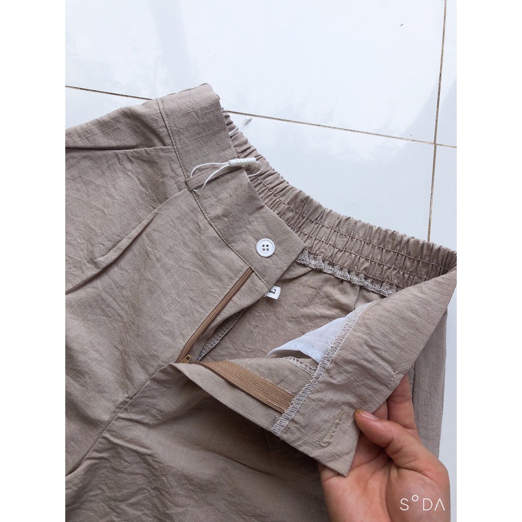 quần ống rộng nhật cúc khóa chun lưng dáng lỡ(80cm) | BigBuy360 - bigbuy360.vn