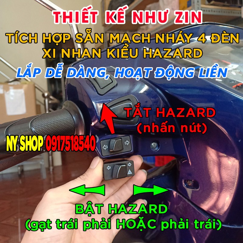 Mạch Stop F1 Cho Winner X nhiều chế độ - Bộ mạch sẵn giắc zin Hàng Chống Nước Mẫu Mới - Công tắc xi nhan tích hợp Hazard