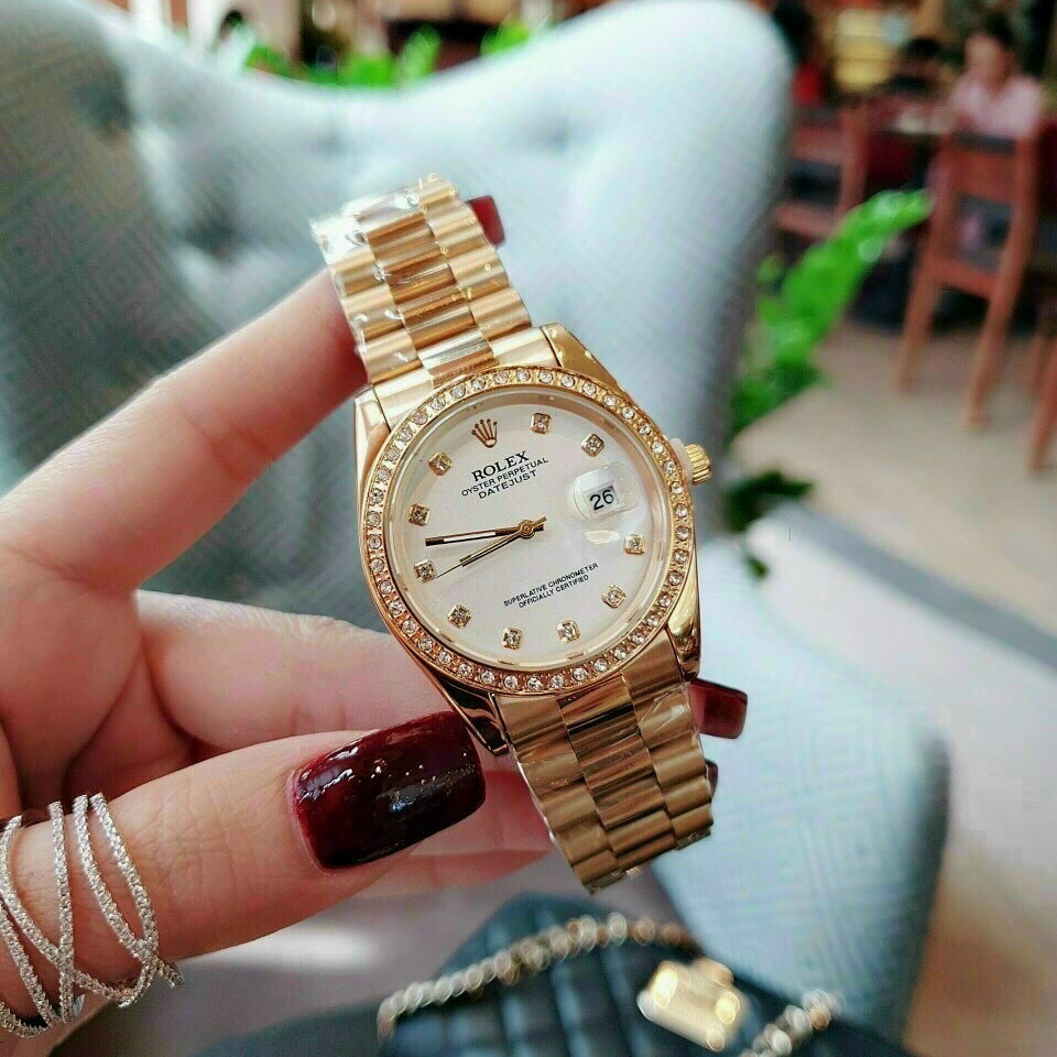 Đồng hồ đeo tay nam, đồng hồ nam dây kim loại ROLEX viền xoàn cao cấp, sang trọng, giá cực rẻ
