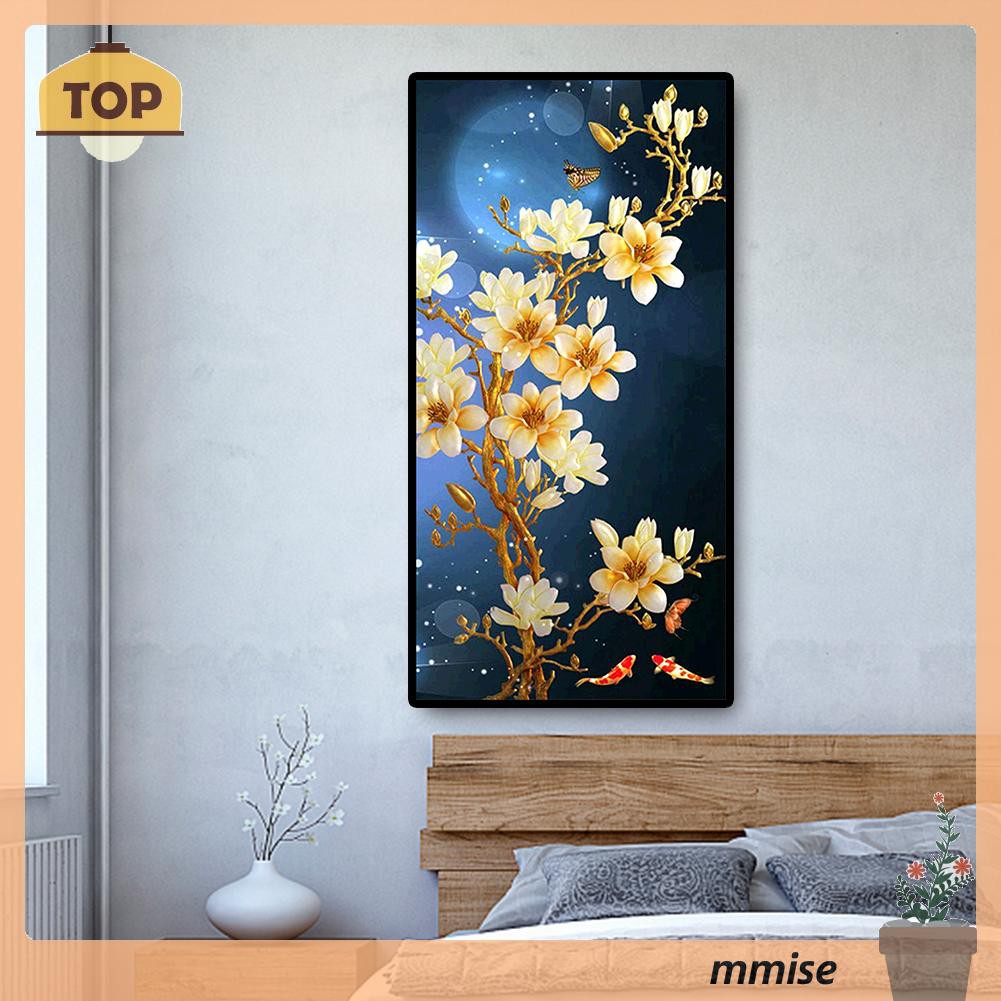 Bộ Tranh Đính Đá 45x85cm Tự Làm Hình Cây Hoa Mận Nở Độc Đáo